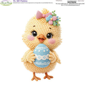 Pannello cm 25x25 Pulcino Crochet