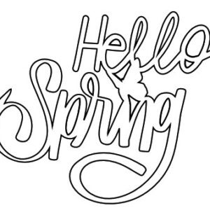Scritta Hello Spring cm 7,5 x h.6
