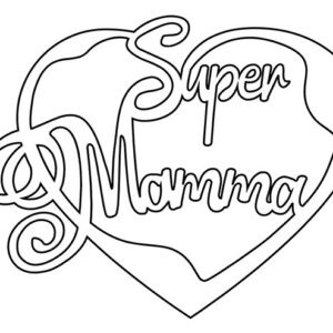 Scritta Super Mamma h  cm 8x10