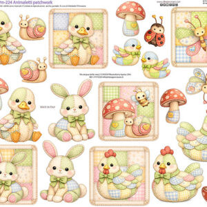 Pannello cm 40x50 Animaletti Patchwork