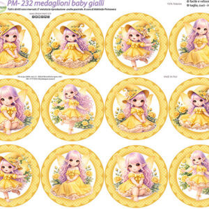 Pannello cm 40x50 Medaglioni baby Gialli