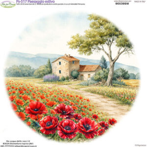 Pannello cm 25x25 Paesaggio Estivo
