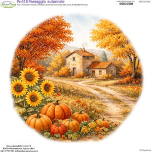 Pannello cm 25x25 Paesaggio Autunnale