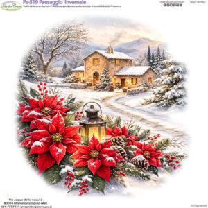 Pannello cm 25x25 Paesaggio Invernale