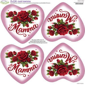 Pannello cm 25x25 Cuori Mamma