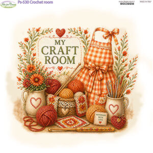 Pannello cm 25x25 Crochet room