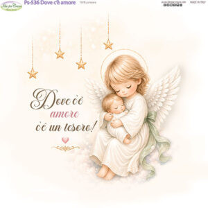 Pannello cm 25x25 Dove c 'è amore