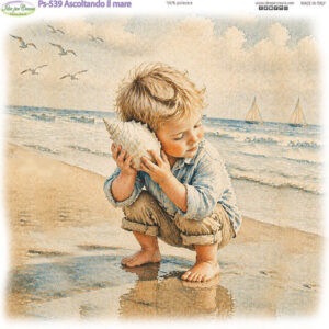 Pannello cm 25x25 Ascoltando il mare
