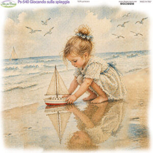 Pannello cm 25x25 Giocando sulla spiaggia