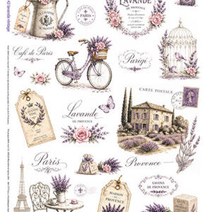 Carta Riso Lavanda Vintage