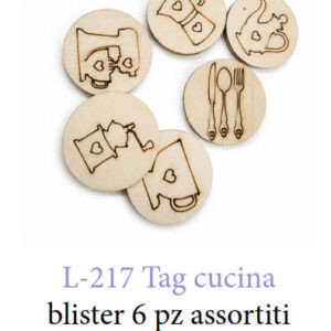 Motivi in legno Tag Cucina (6 pz assortiti)