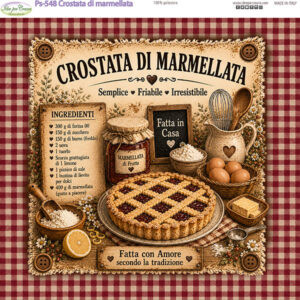 Pannello cm 25x25 Crostata di marmellata