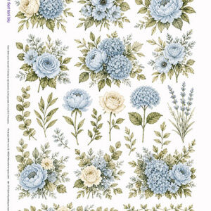 Carta Riso Fiori Blu