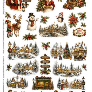 Carta Riso Christmas Vintage